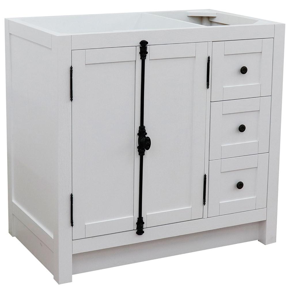 36 Single vanity in Glacier Ash finish - cabinet only - Left doors. Picture 2