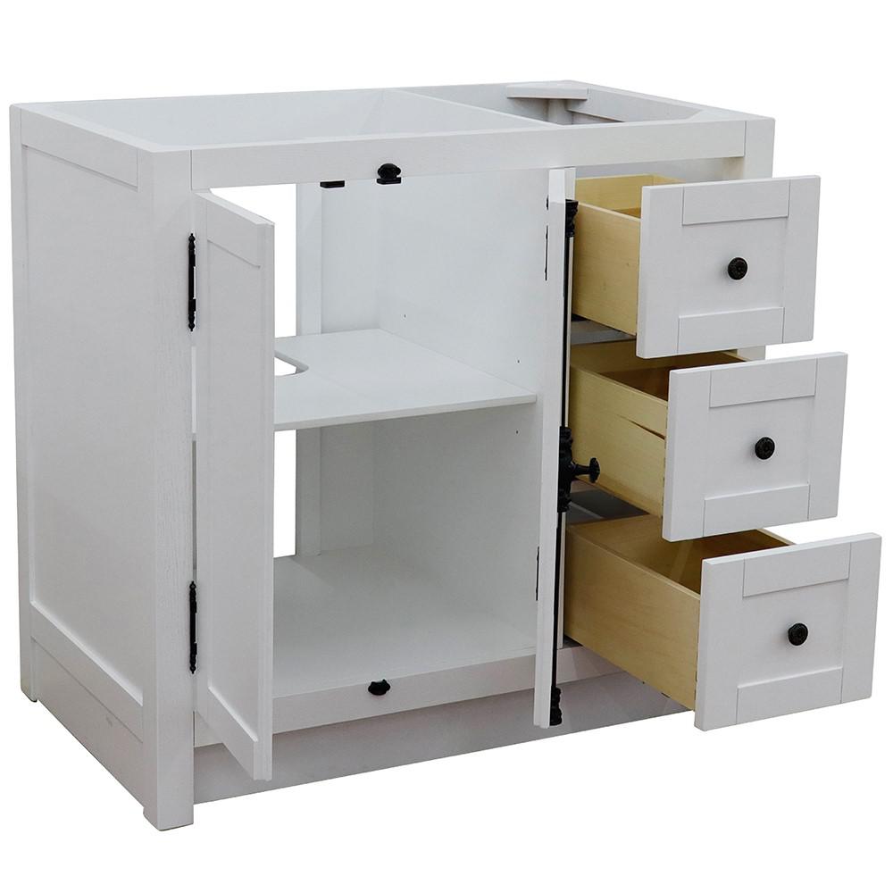 36 Single vanity in Glacier Ash finish - cabinet only - Left doors. Picture 3