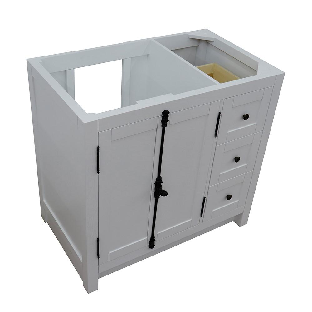36 Single vanity in Glacier Ash finish - cabinet only - Left doors. Picture 4