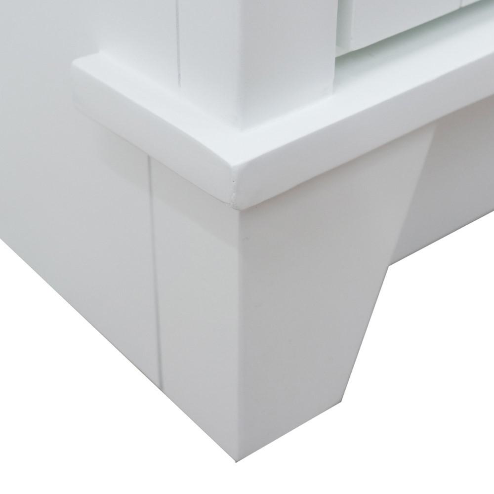 49 Single sink vanity in White finish with White Carrara marble and oval sink. Picture 6
