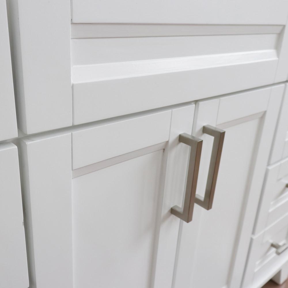 49 Single sink vanity in White finish with White Carrara marble and oval sink. Picture 7
