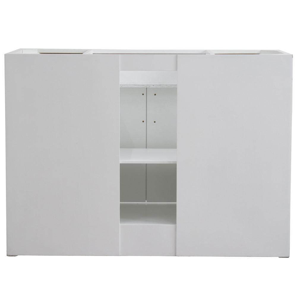 49 Single sink vanity in White finish with White Carrara marble and oval sink. Picture 11
