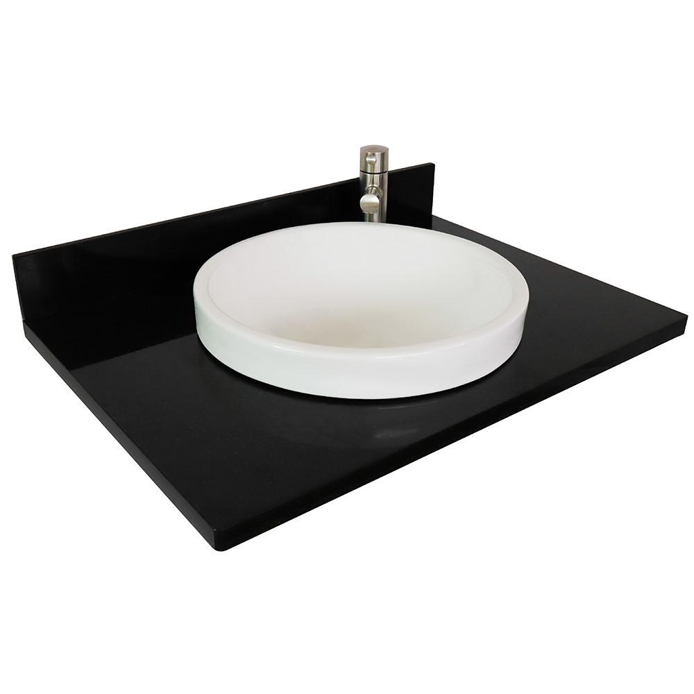 31 Black galaxy granite top with round sink. Picture 2