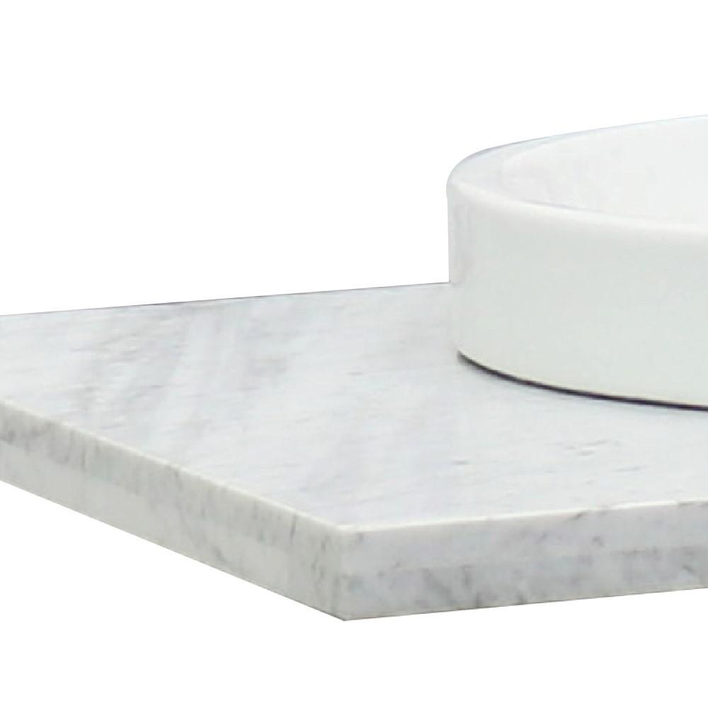 43 White Carrara countertop and single round left sink. Picture 4
