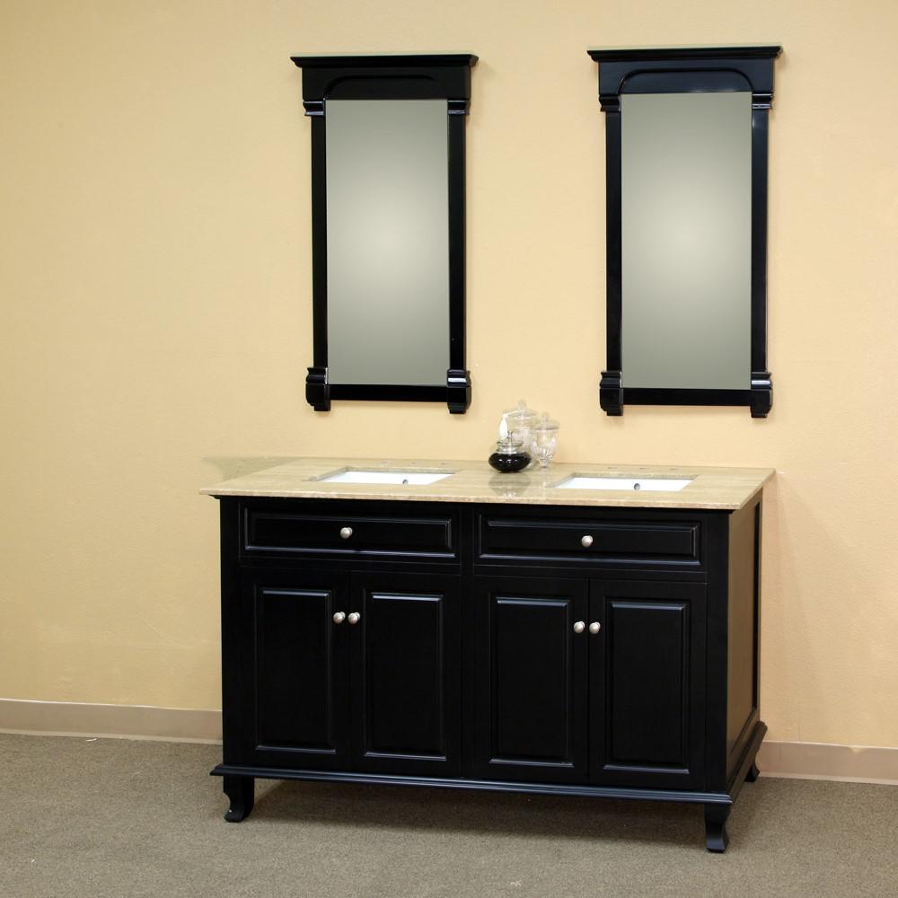 62 in Double sink vanity-wood-ebony. Picture 2