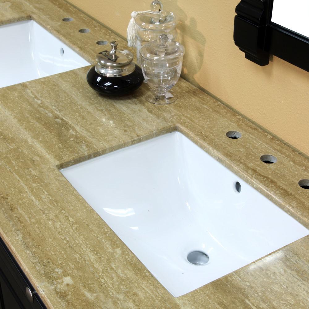 62 in Double sink vanity-wood-ebony. Picture 4