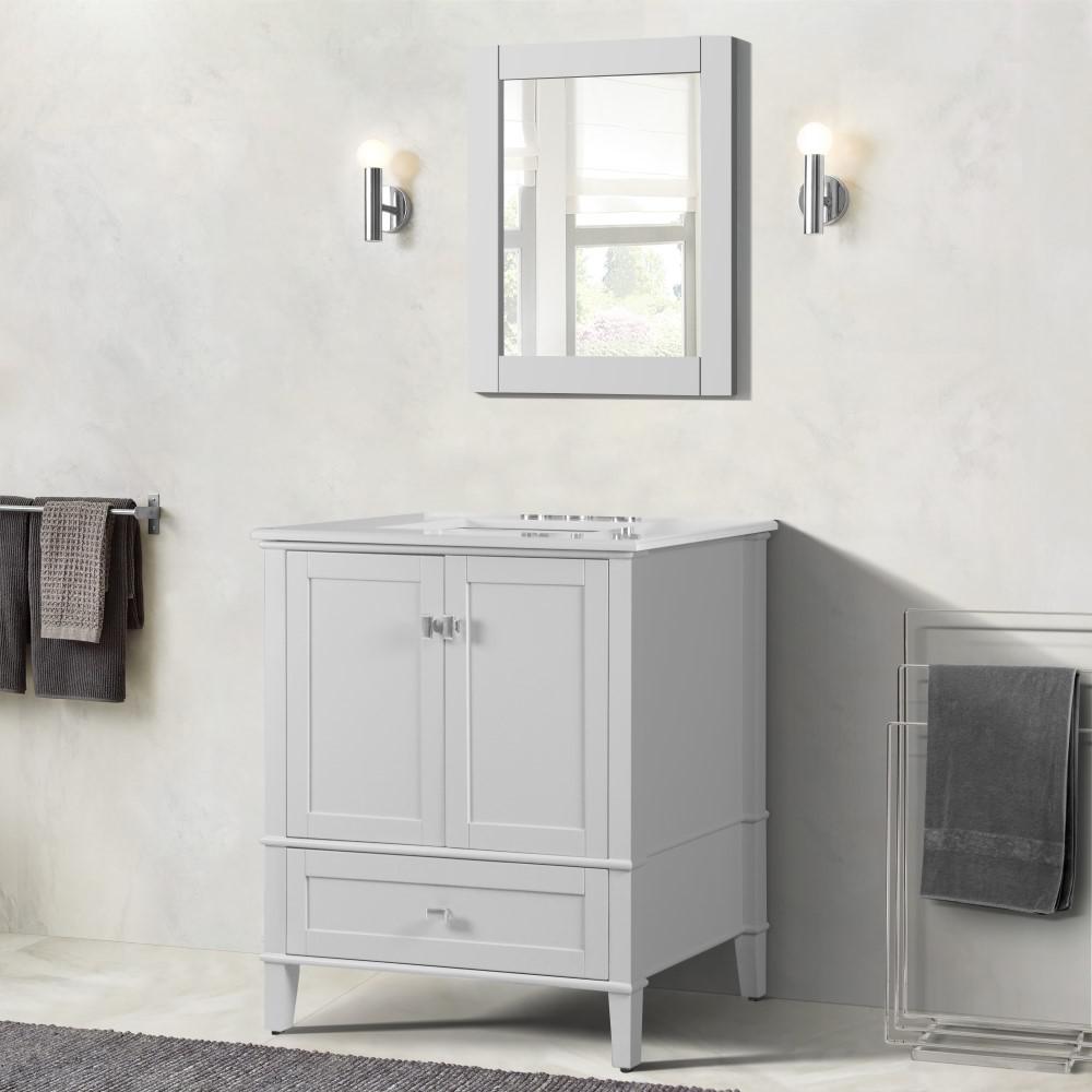 31 SINGLE VANITY IN WHITE WITH QUARTZ TOP. Picture 10