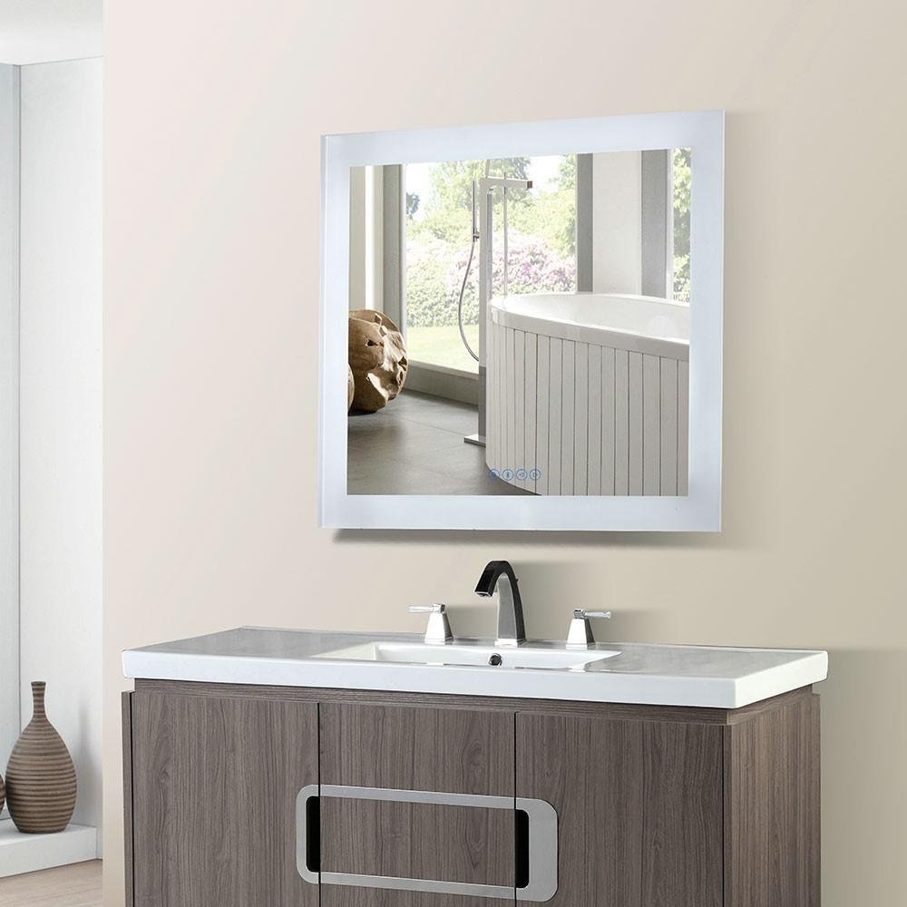 30 in. Rectangular LED Bordered Illuminated Mirror with Bluetooth Speakers. Picture 2