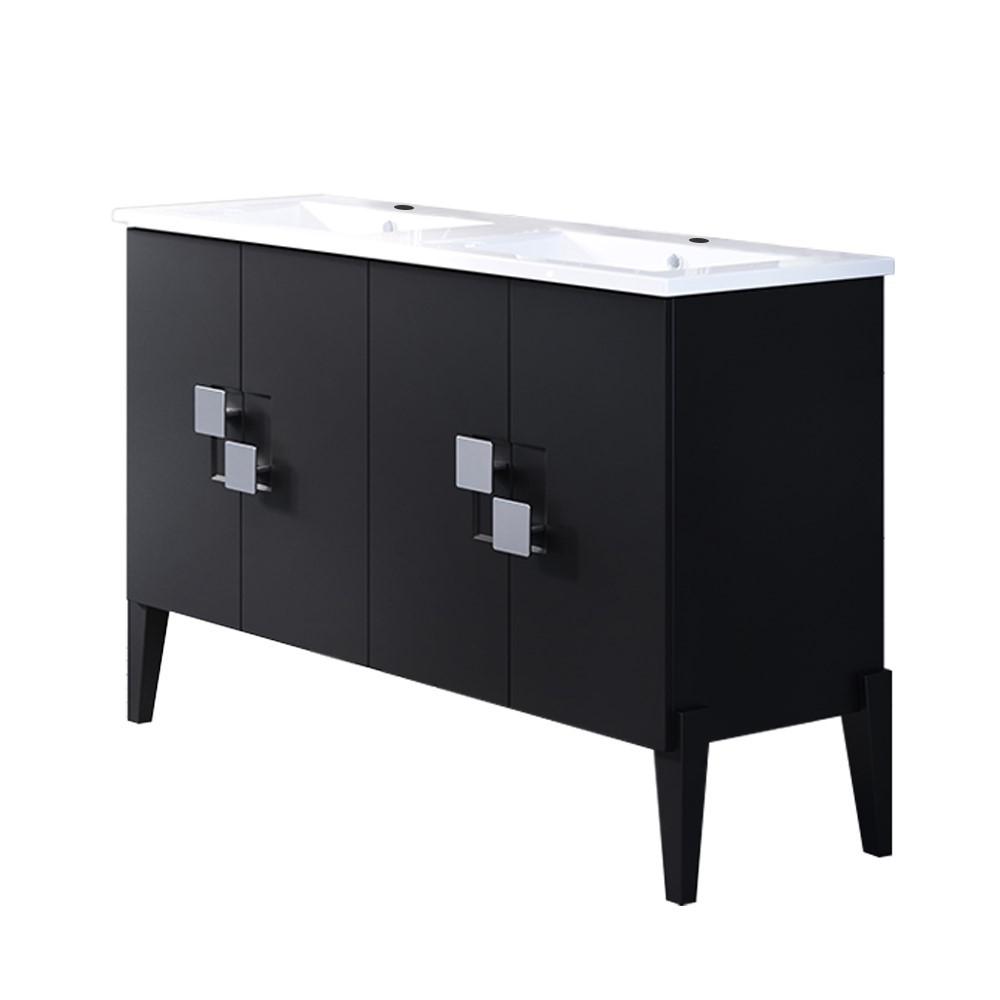 48 in Double sink vanity-wood walnut. Picture 1