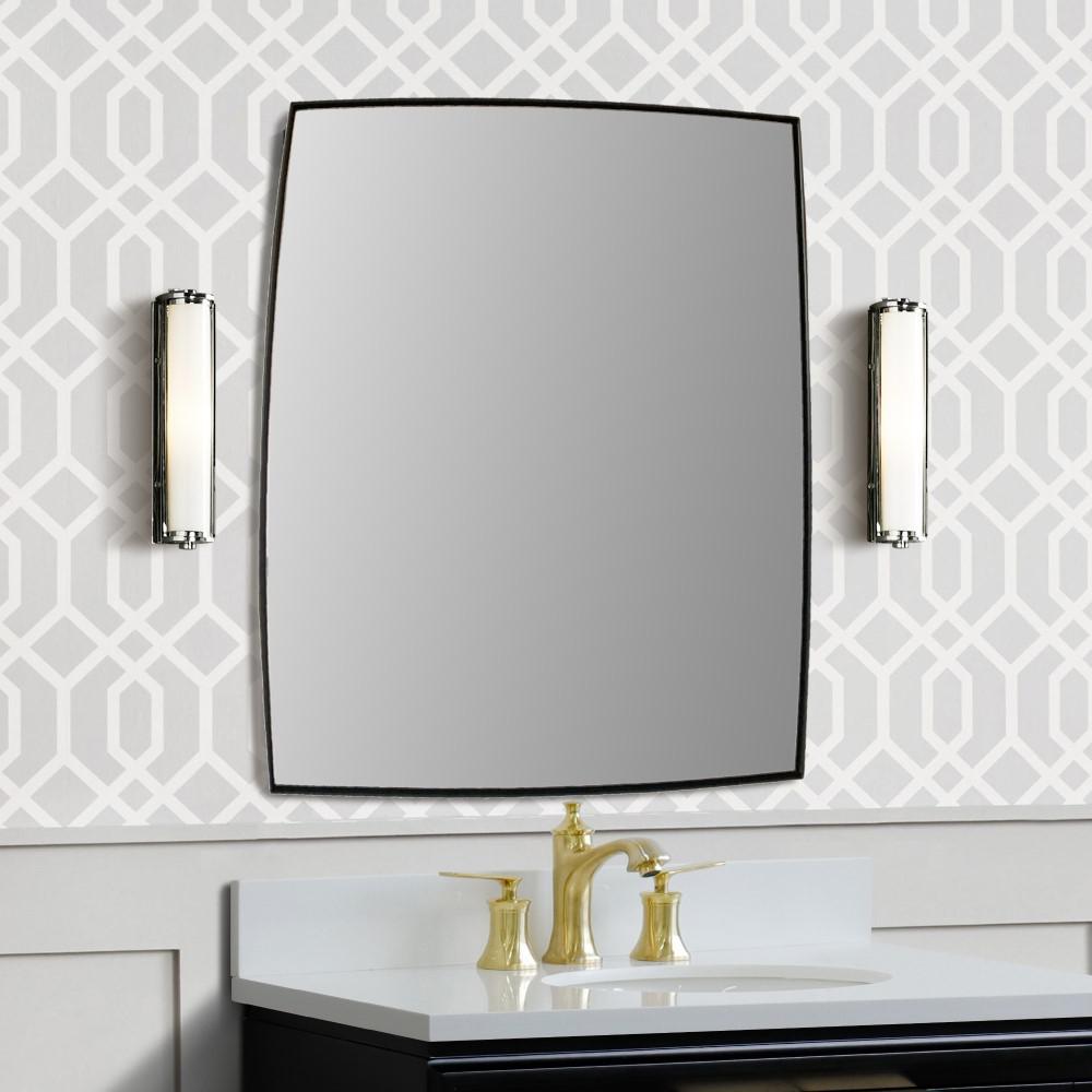 Rectangular Metal Frame Mirror in Matte Black. Picture 2