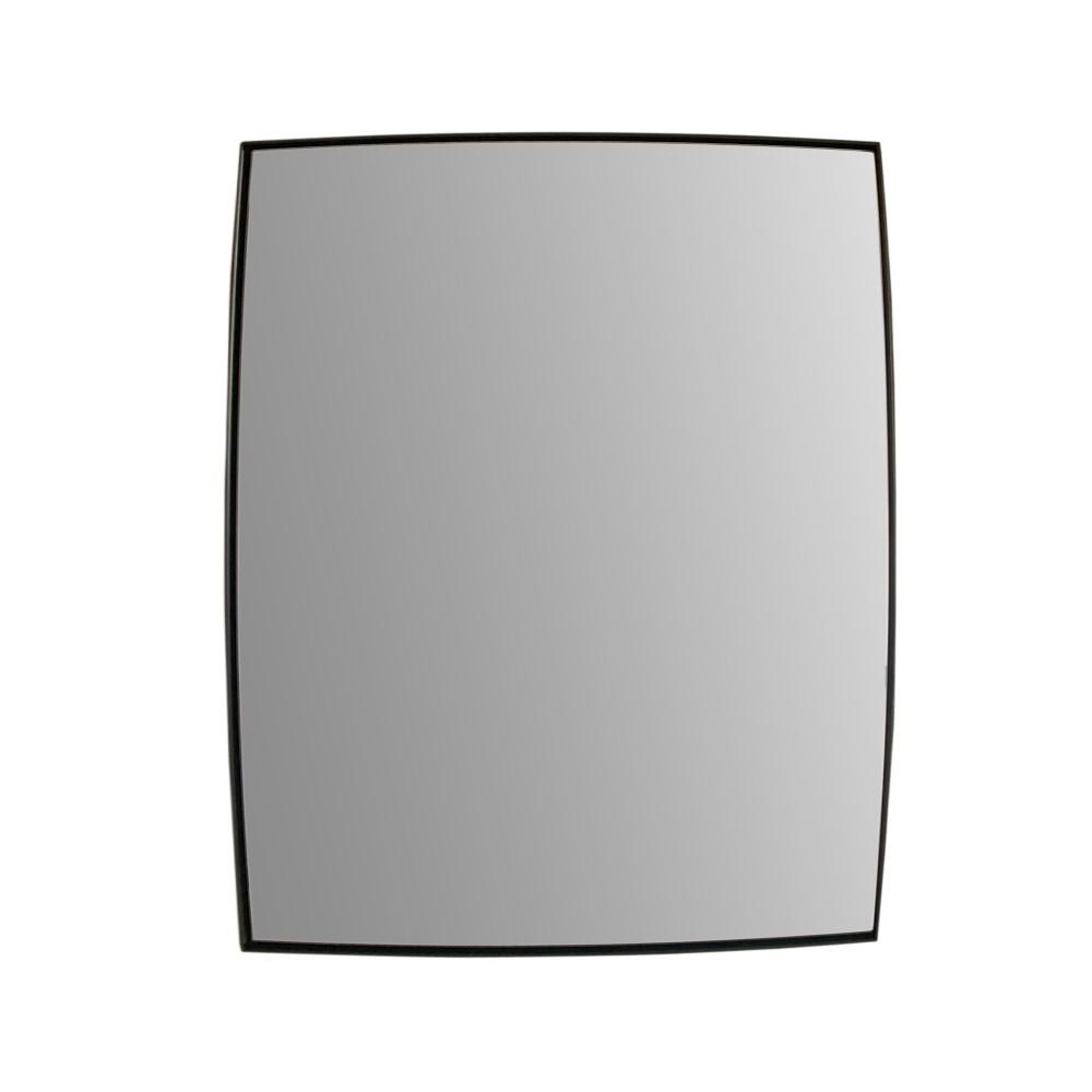 Rectangular Metal Frame Mirror in Matte Black. Picture 1
