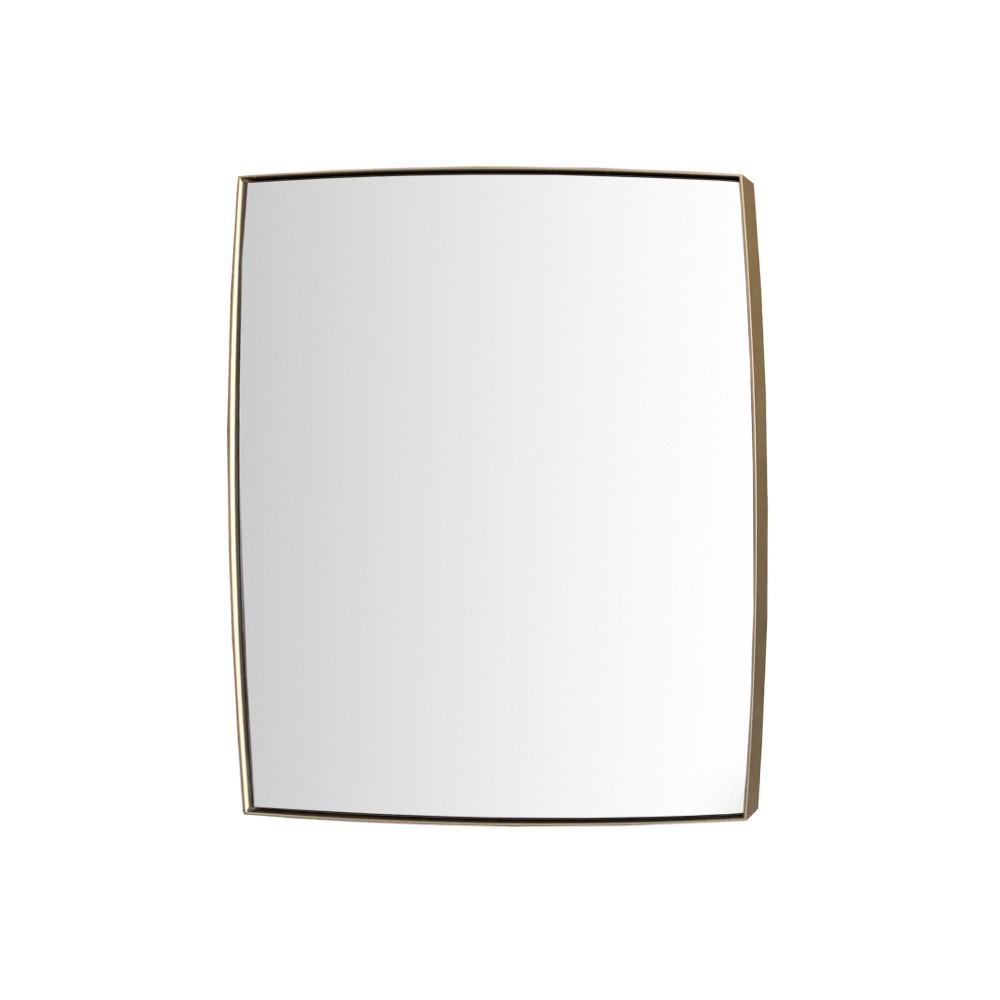 Rectangular Metal Frame Mirror in Brushed Gold. Picture 1