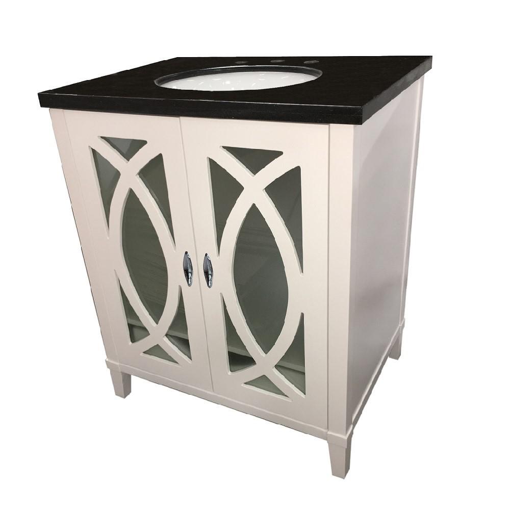 30 in Single sink vanity-manufactured wood-white. Picture 1