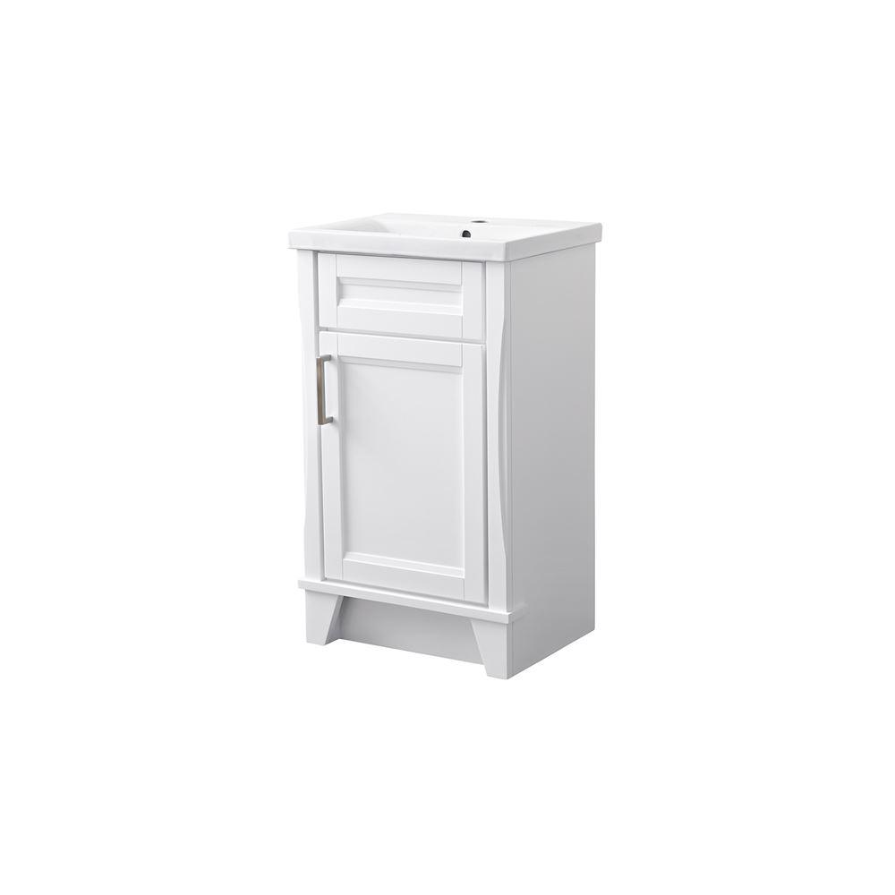 20 in. Single Sink Vanity in White Finish with White Ceramic Sink Top. Picture 1