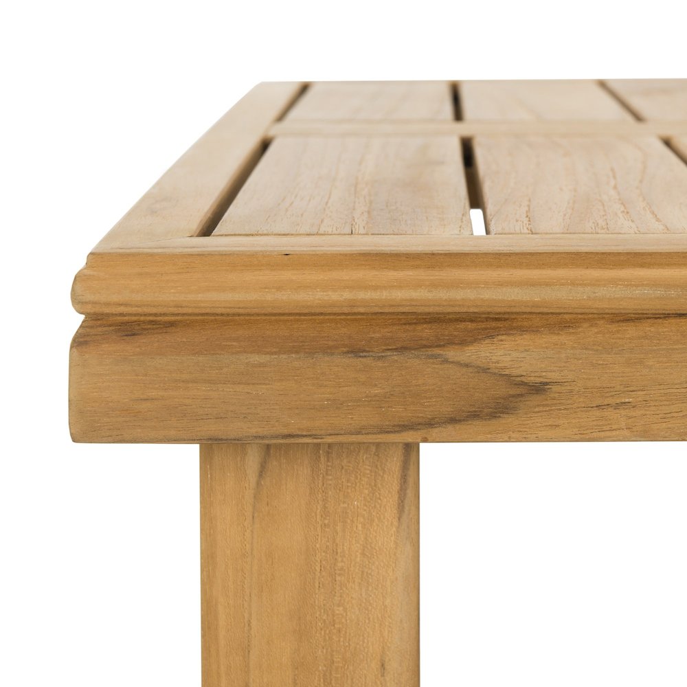 Couture Montford Contemporary Teak End Table, Natural Teak. Picture 3