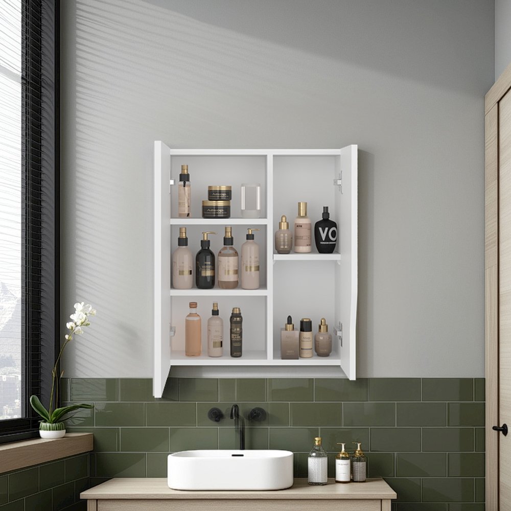 Magia Wall-Mounted Bathroom Cabinet with Mirror, White.. Picture 4