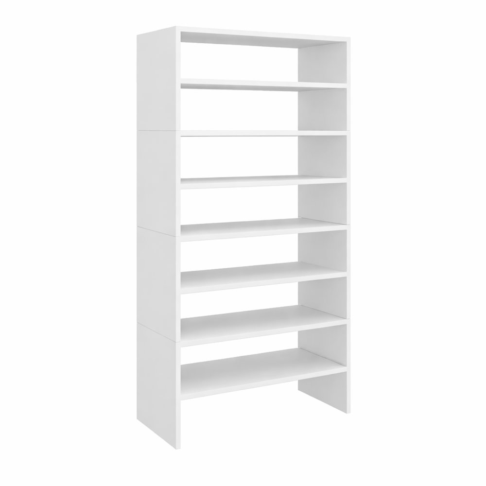 Berlin Shoe Rack with Open Shelves,  Ideal for Modern Home Spaces, White. Picture 1