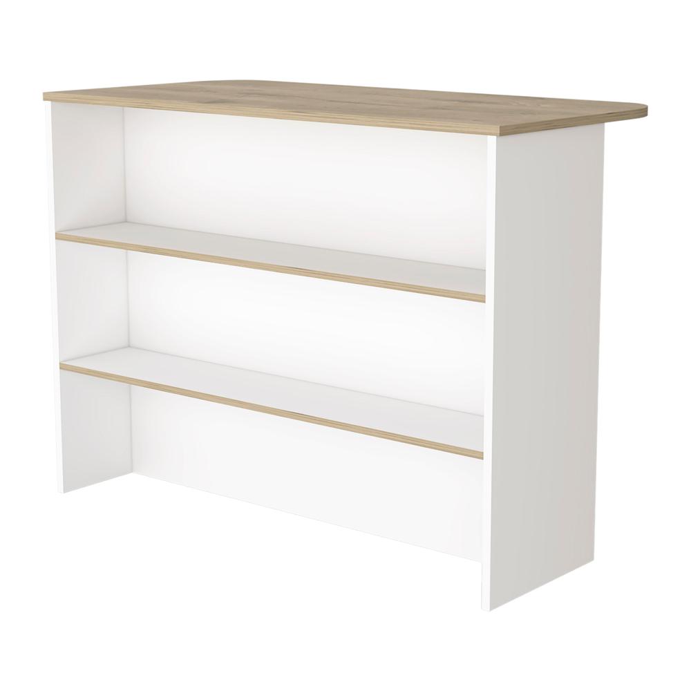 Crete Kitchen Island, Kitchen Bar with 3-Tier Shelves. Picture 5