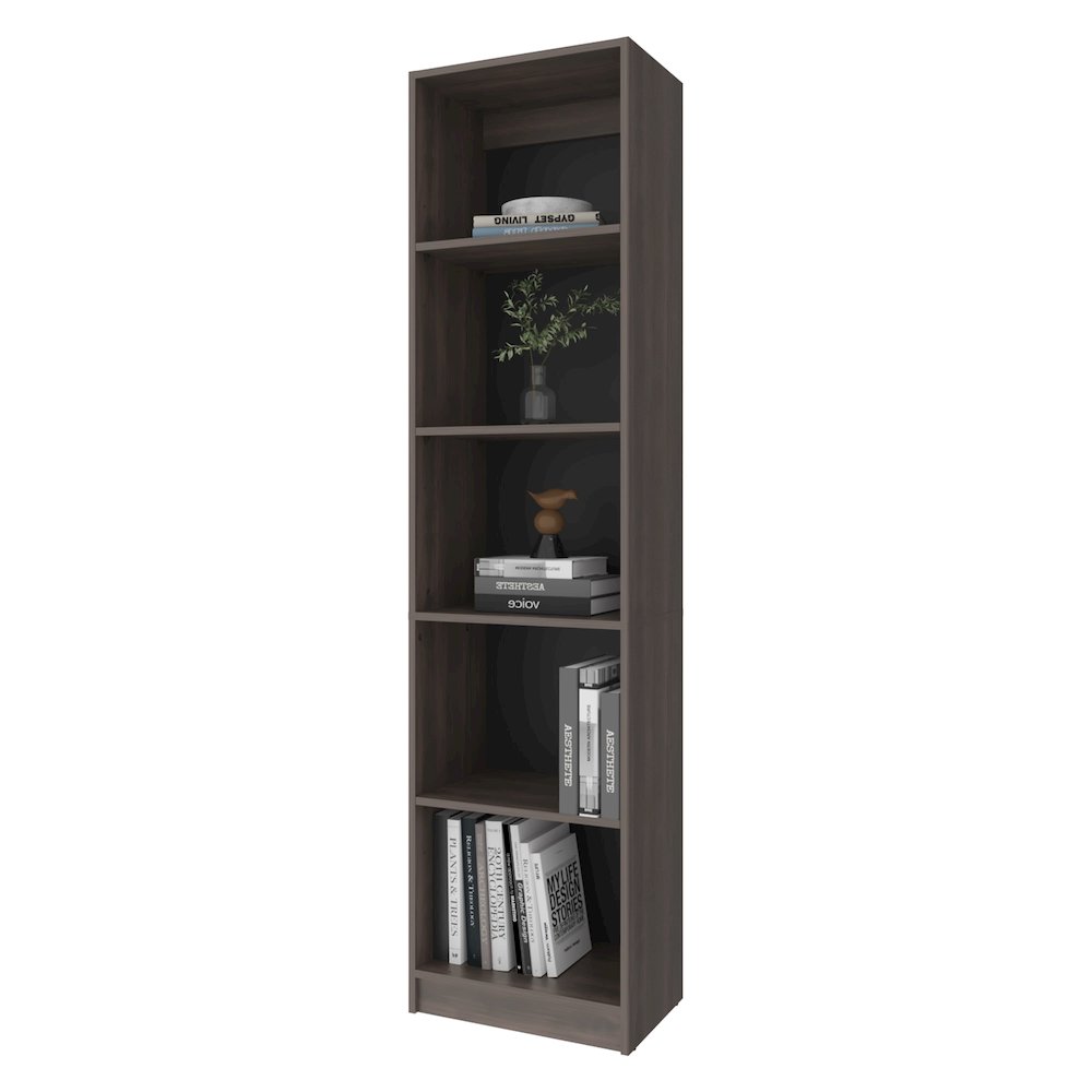 Beaver Balley Bookcase with Open Storage and 5 Shelves, Stained Walnut. Picture 4