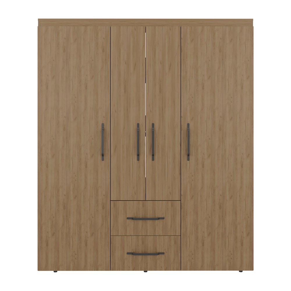4-Door Wardrobe with Drawers and Shelves for Storage, Modern Design. Picture 1