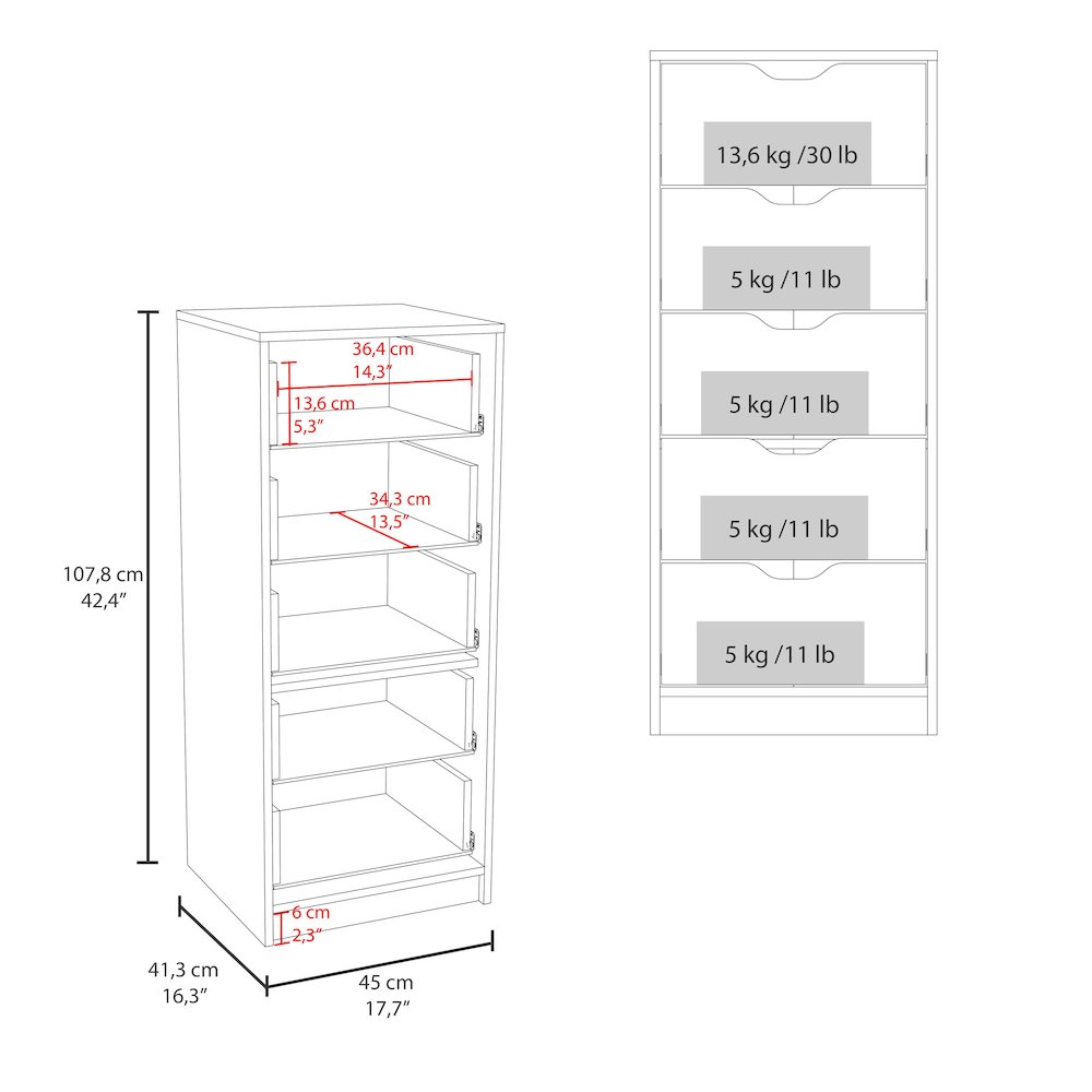5-Drawer Dresser for Nurseries and Bedrooms – Modern Space-Saving Storage. Picture 2