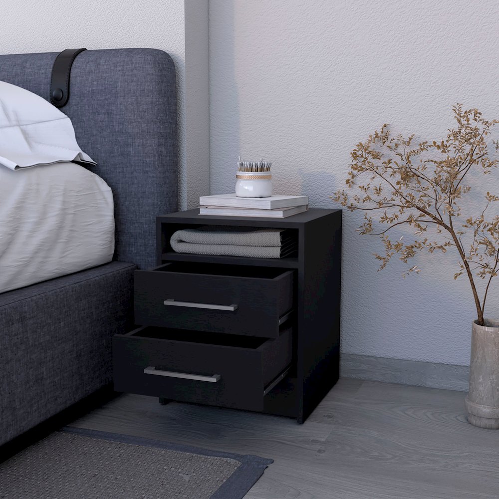 Eastover Nightstand 2.0 in melamine with two drawers. Picture 3