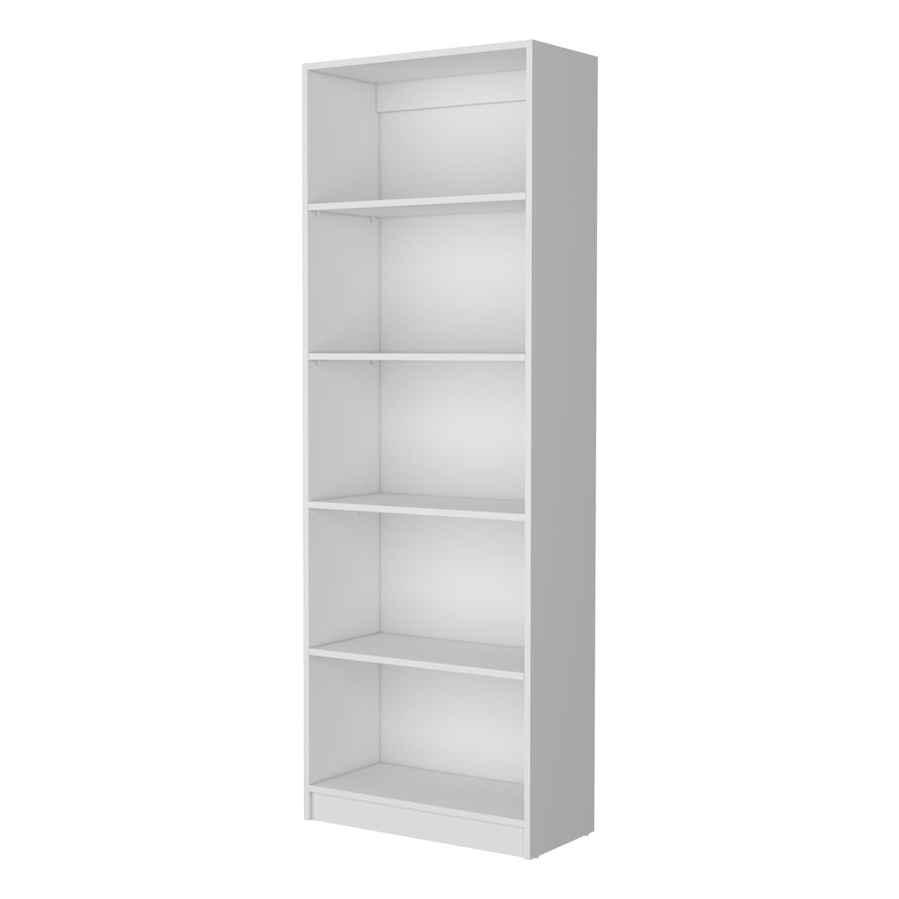 Sutton 4 Shelves Bookcase with Modern Storage Shelves, White. Picture 1
