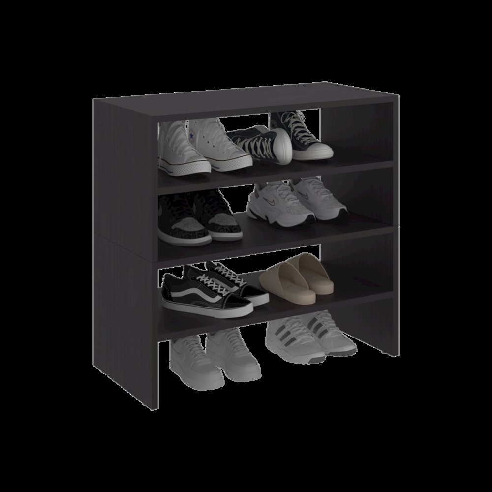Houston Modern Shoe Rack Stylish Design for Bedroom and Hallway, Wengue. Picture 4