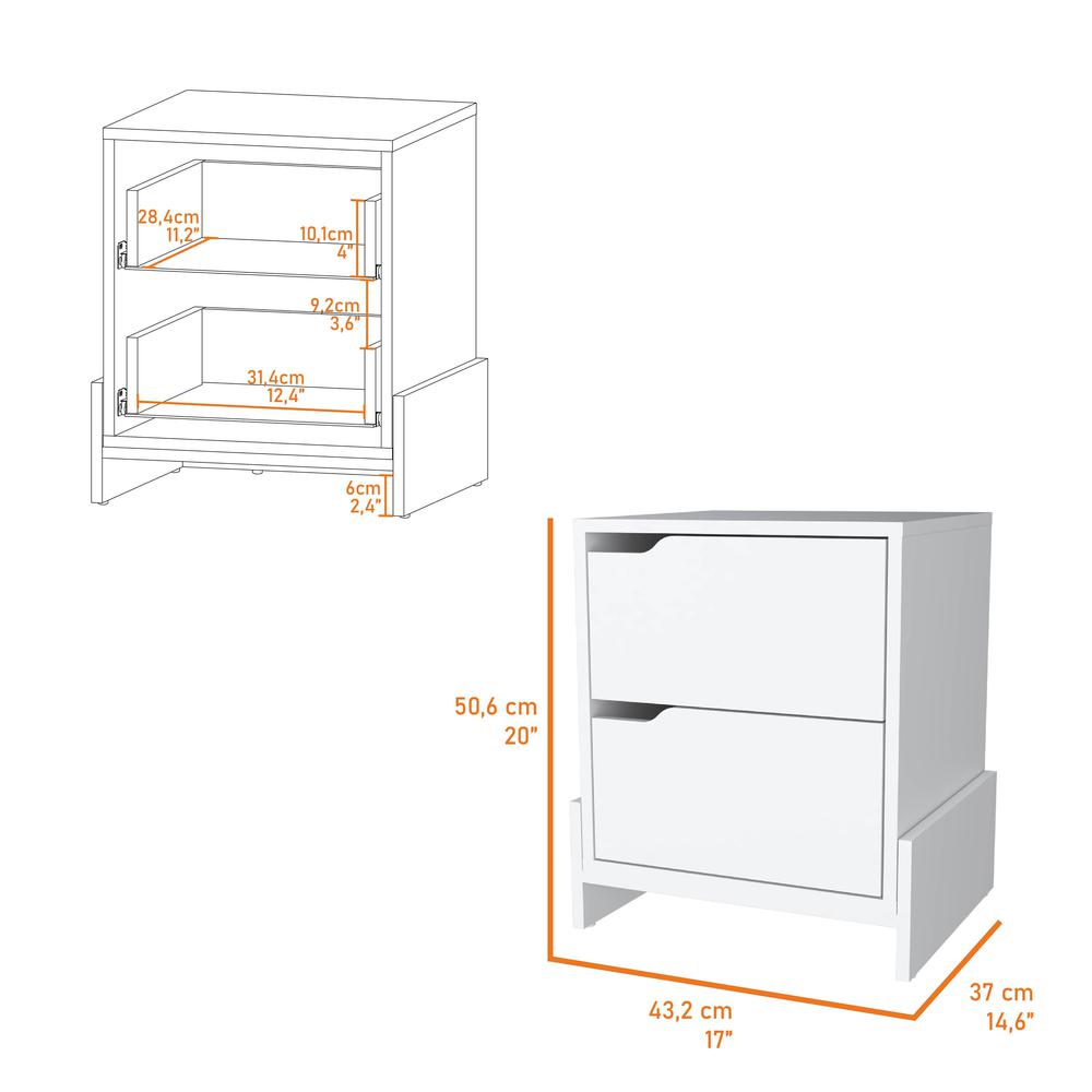 Lovell Nightstand with Sturdy Base and 2-Drawers. Picture 3