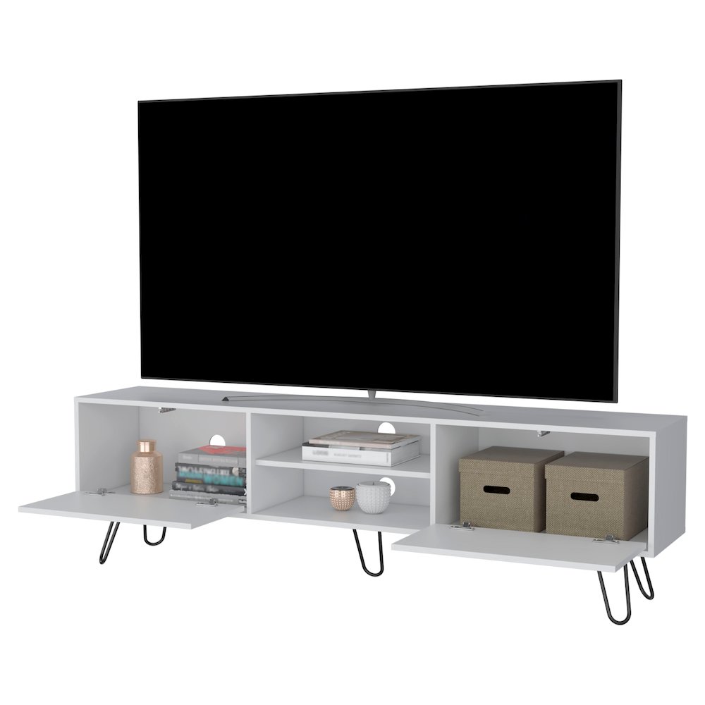Selby TV Rack, Hairpin Leg Design with Spacious Storage. Picture 7