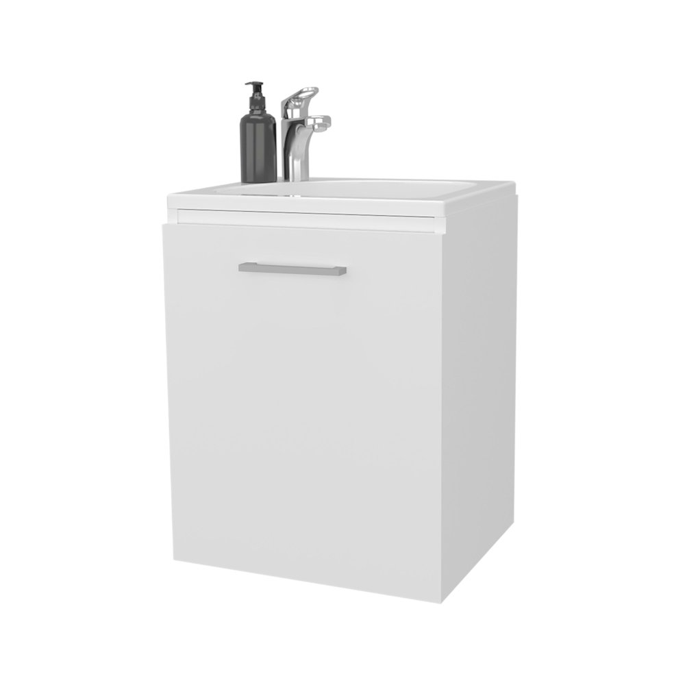 Haigleer Creek Bathroom Vanity with Integrated Sink and Faucet, White. Picture 5