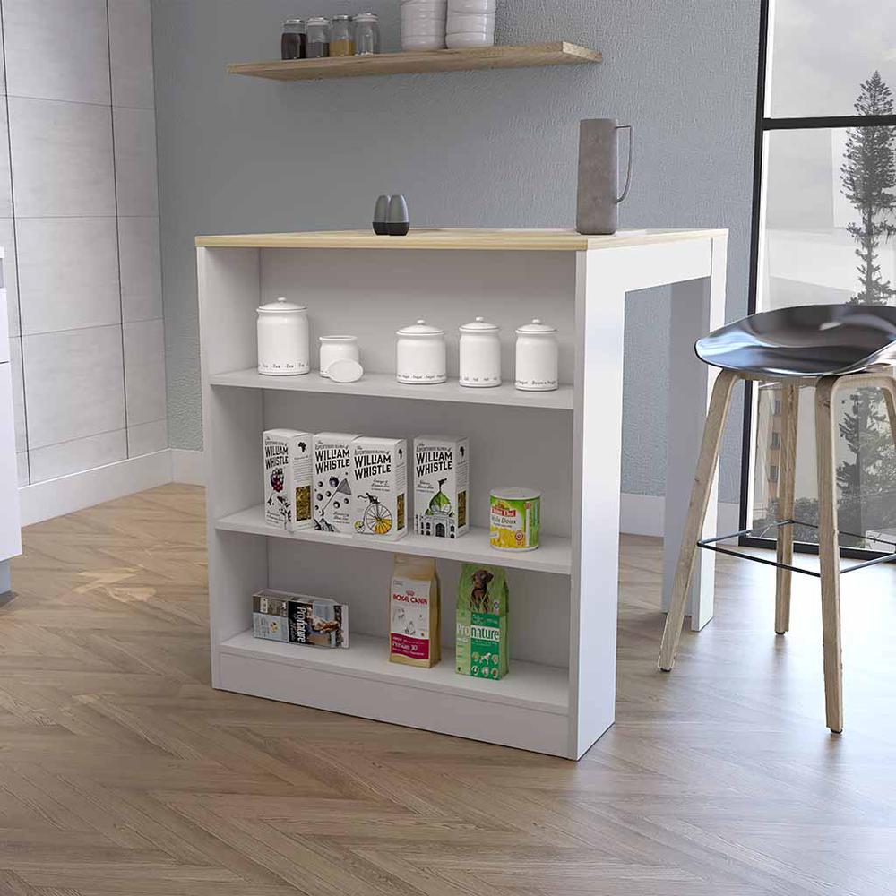 Alameda Kitchen Island, Three Drawers Concealed. Picture 3