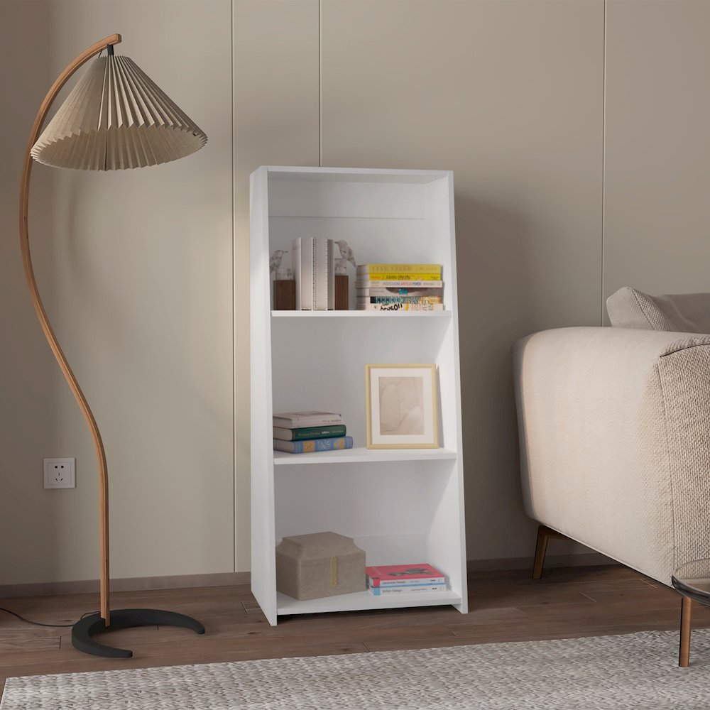 Anthem Bookcase in melamine with three shelves, White. Picture 6