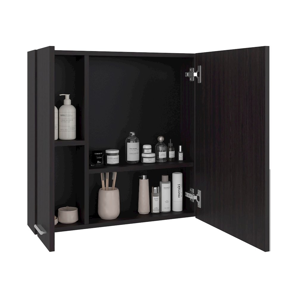 Wall Mounted Bath Organizer with Doors Shelves Modern Space Saving Storage Unit. Picture 7