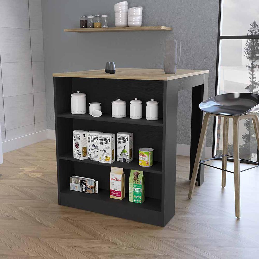 Alameda Kitchen Island, Three Drawers Concealed. Picture 3