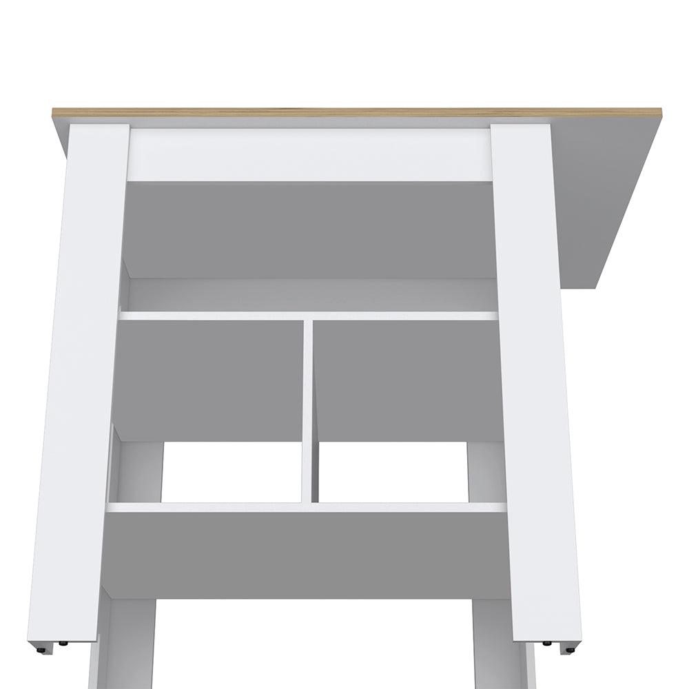 Lisbon Kitchen Island, 3-Tier Shelf and Large Workstation. Picture 5