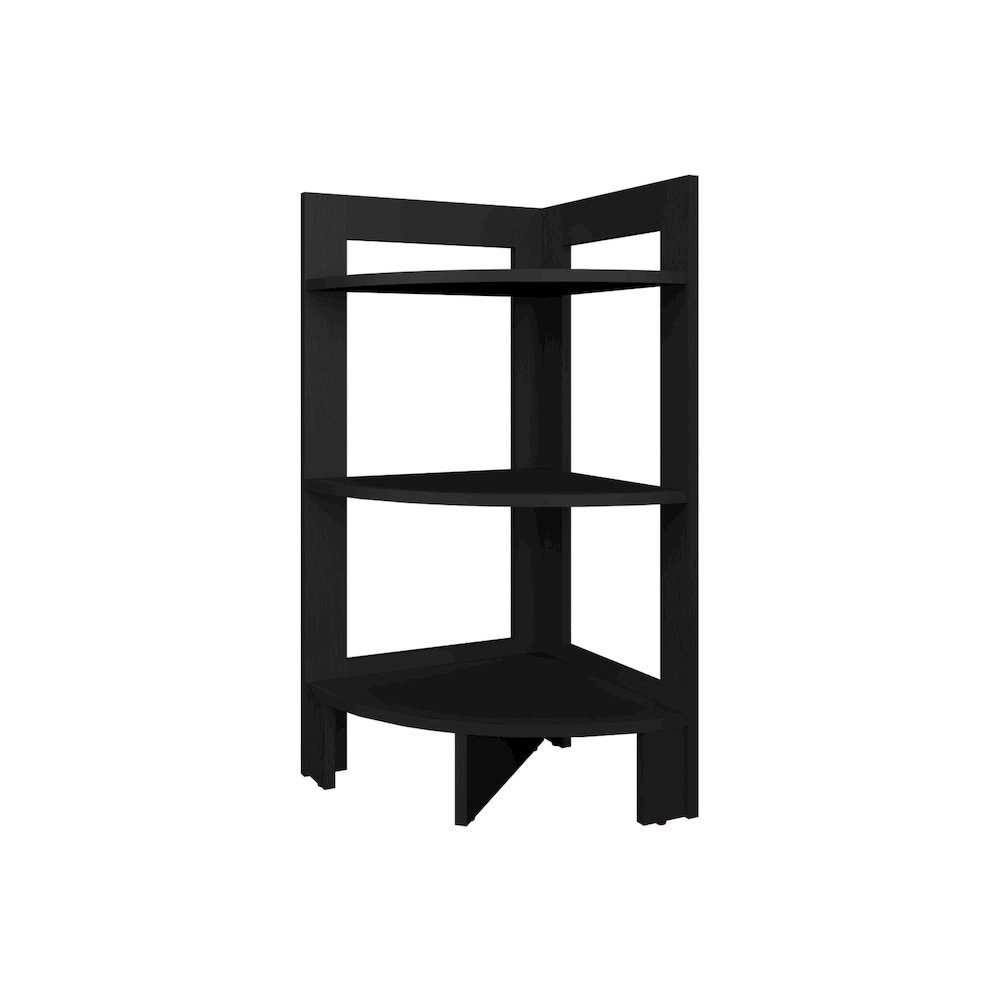 Gisela Corner Shelf With Three Shelves, Wenge. Picture 1