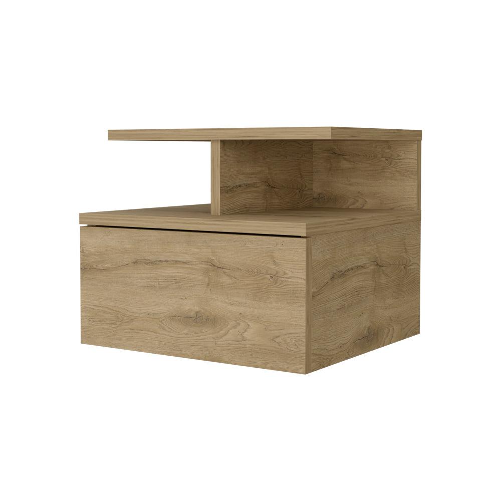 Augusta Floating Nightstand with 2-Tier Shelf and 1-Drawer. Picture 1