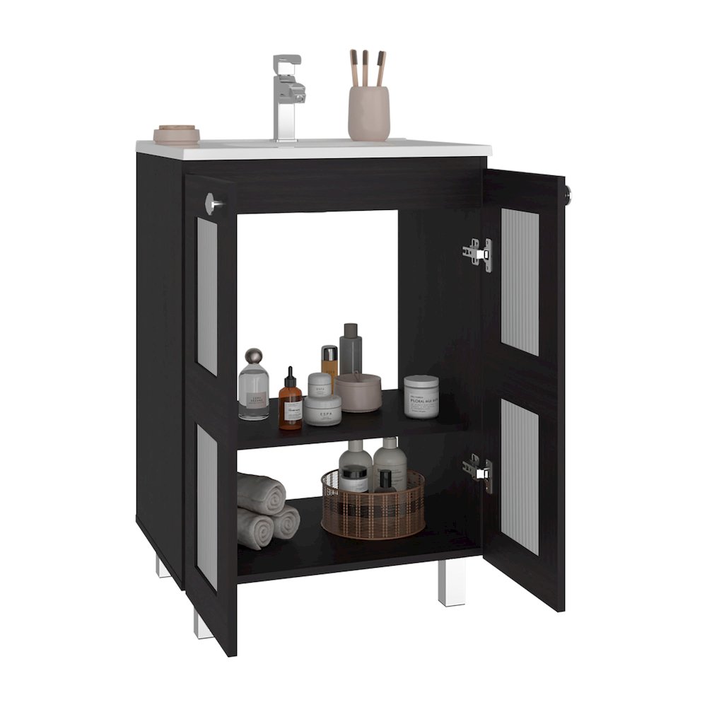 San Diego Two-Door Bathroom Cabinet with Internal Shelves for Efficient Storage. Picture 7