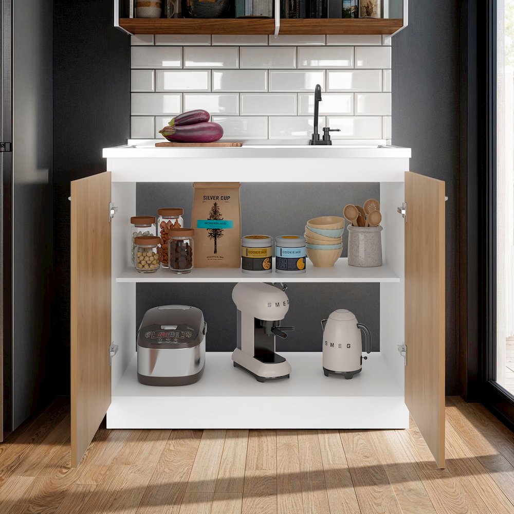 Extremo Kitchen Storage Cabinet with 2 Doors and 3 Shelves. Picture 4