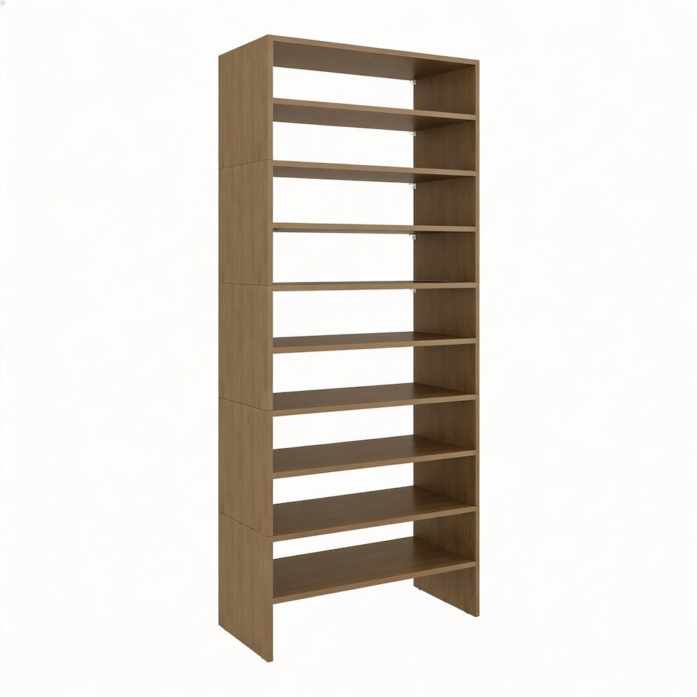 Orion Modern Shoe Rack Functional Design for Bedroom and Entryway, Natural Oak. Picture 1