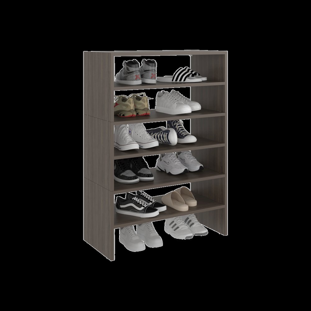 Modern Shoe Rack Multi Tier Storage for Bedroom and Entryway, Gray Walnut. Picture 4