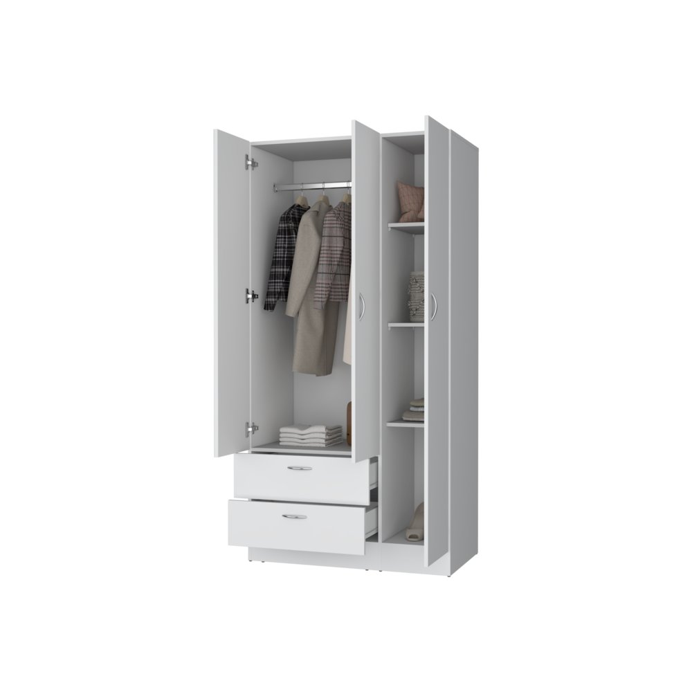 Modern Wardrobe with Ample Storage,a mirror, two Drawers, Four Shelves. Picture 2