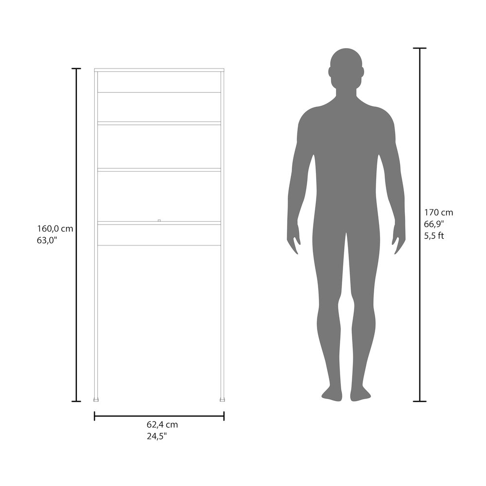 Bisbee 2-Door Over-the-Toilet Bathroom Storage Cabinet Shelf, White. Picture 7
