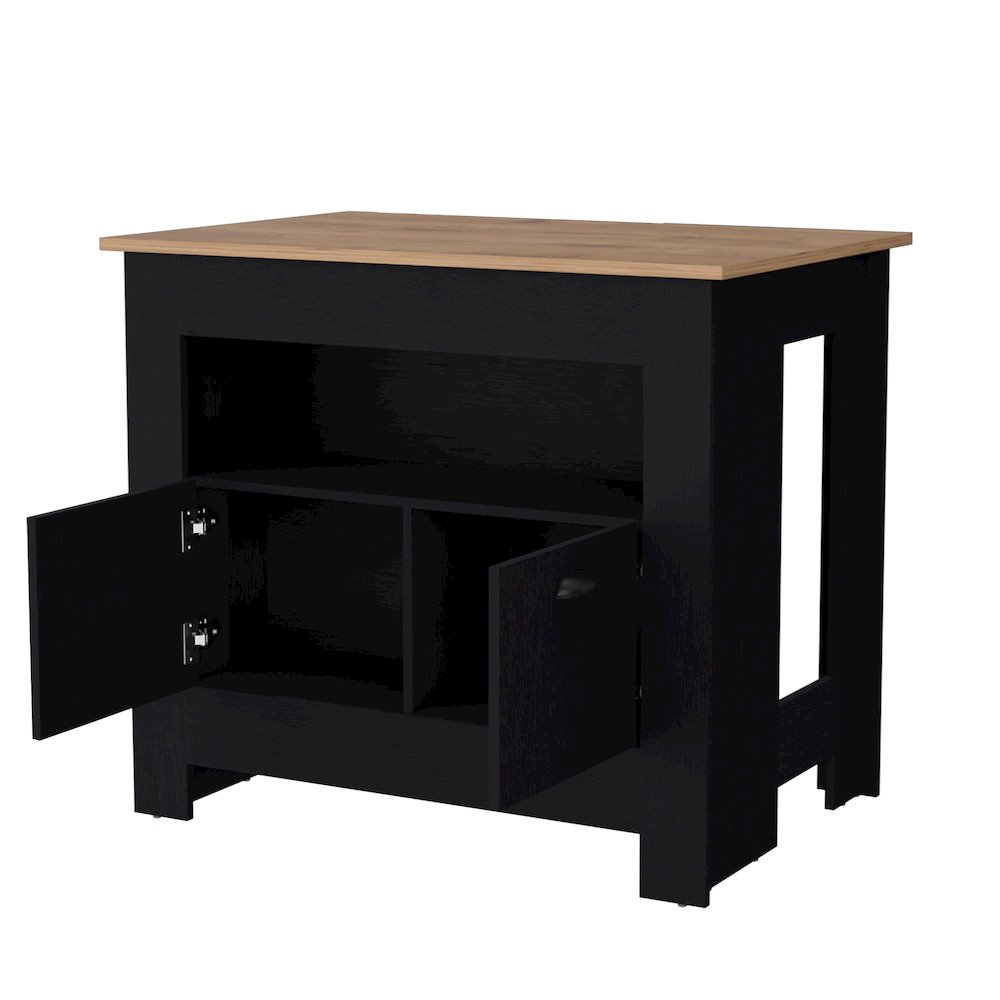 Theba Kitchen Island, whit 2 doors, 3 shelves. Picture 2