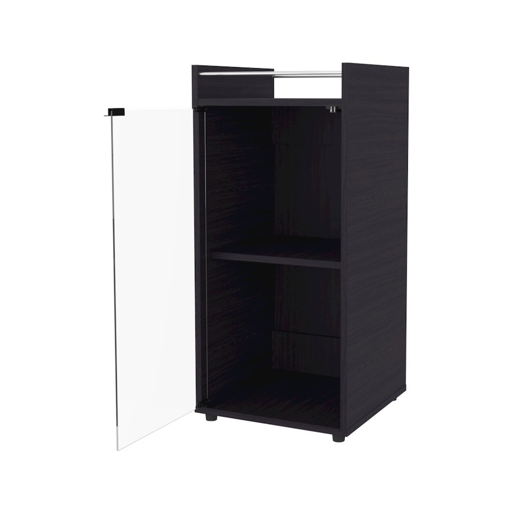 Glass Door Bar Cabinet with Shelves, Wenge. Picture 6
