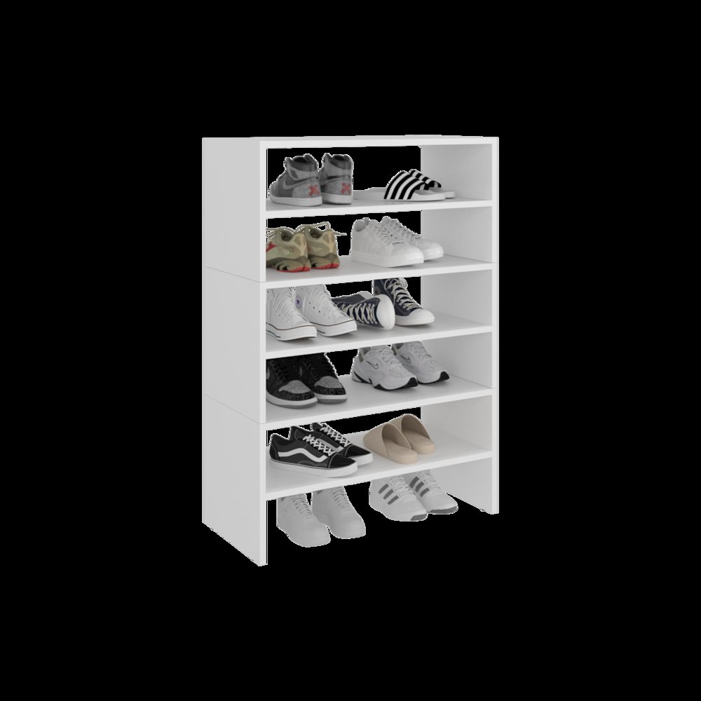 Berlin Shoe Rack with Open Shelves,  Ideal for Modern Home Spaces, White. Picture 4
