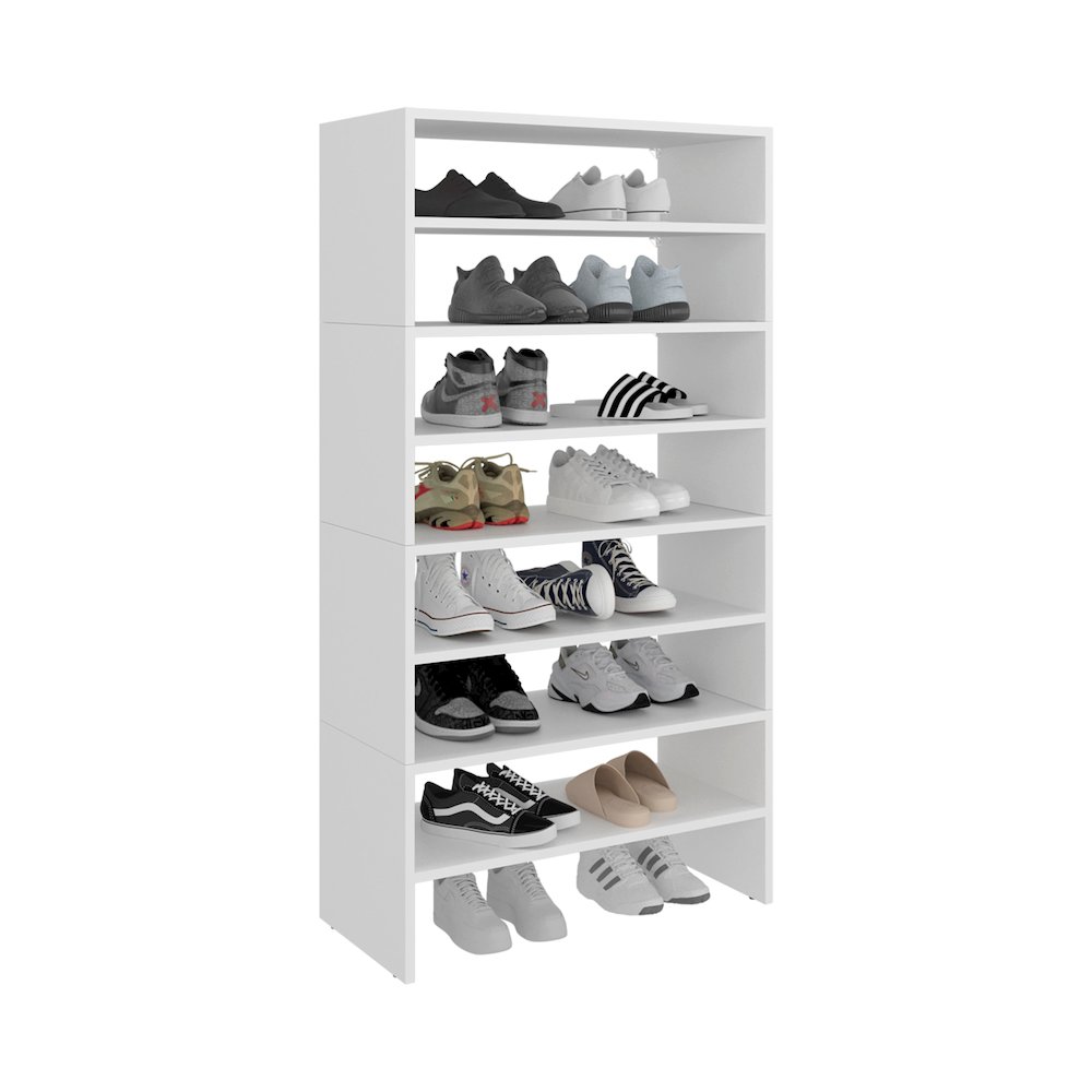 Berlin Shoe Rack with Open Shelves,  Ideal for Modern Home Spaces, White. Picture 4