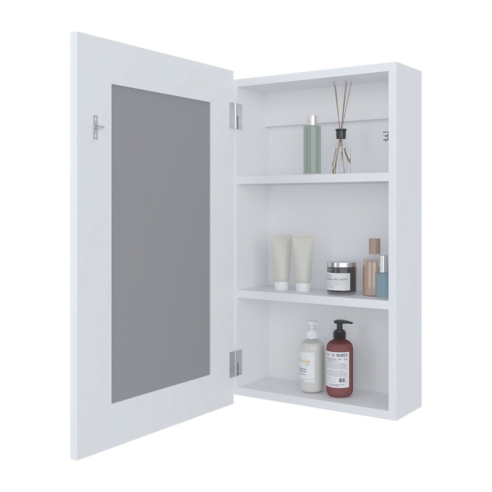 Parks Medicine Cabinet With Included Mirror, White. Picture 4