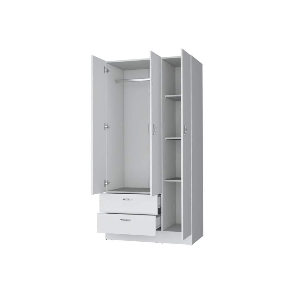 Modern Wardrobe with Ample Storage,a mirror, two Drawers, Four Shelves. Picture 1